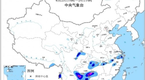 氣象臺發(fā)暴雨藍(lán)色預(yù)警：廣西 廣東等局地大暴雨