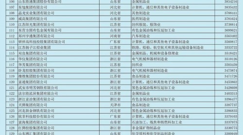 2018中國民營企業(yè)制造業(yè)500強榜單